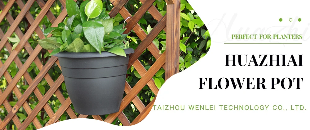 Minimalist Style Black Plastic Hanging Pots Factory Directly Supply Hanging Baskets for Flowers (BG-1-2)