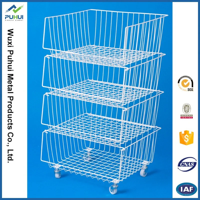 Closet Storage Holder Cupboard Hanging Wire Basket for Home Organization