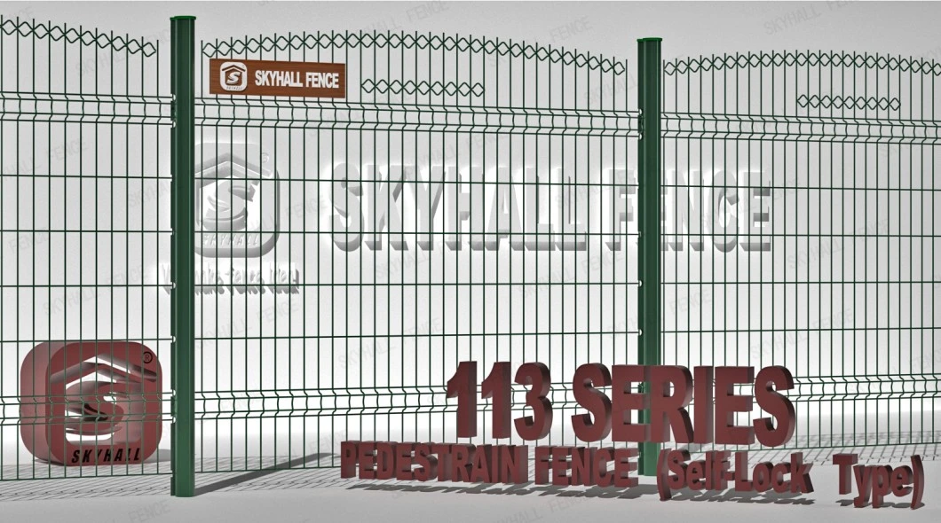 Outdoor Welded Wire Mesh Clamp Type/ Self-Lock Pedestrian Fence Decorative Metal Fence with Arc Fence Top Design