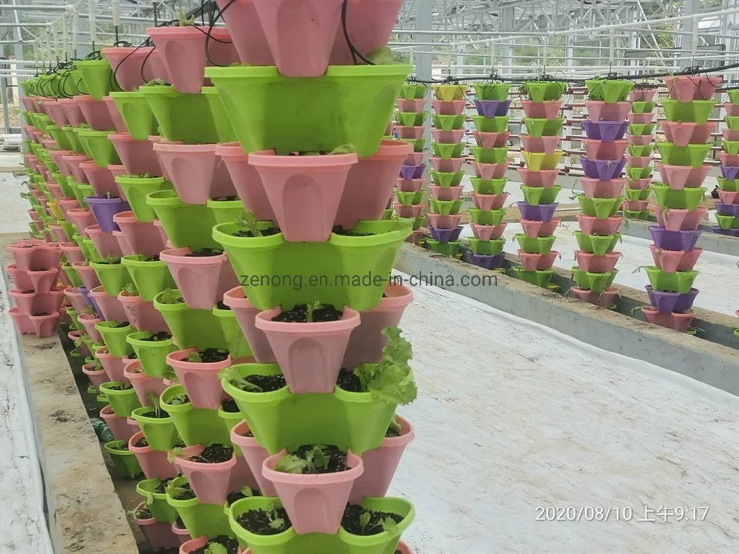 Vertical Planting Stackable Tower Vegetable Flower PP Hydroponic Pot