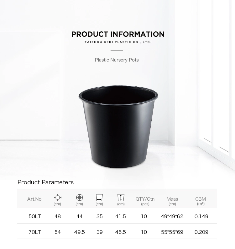 Black Gallon Pot - Plastic Flower Pot (50LT-70LT)