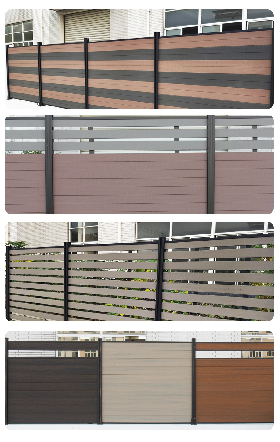 China Manufacturer Outdoor Wood Plastic Composite WPC Panel Fence Garden WPC Fencing