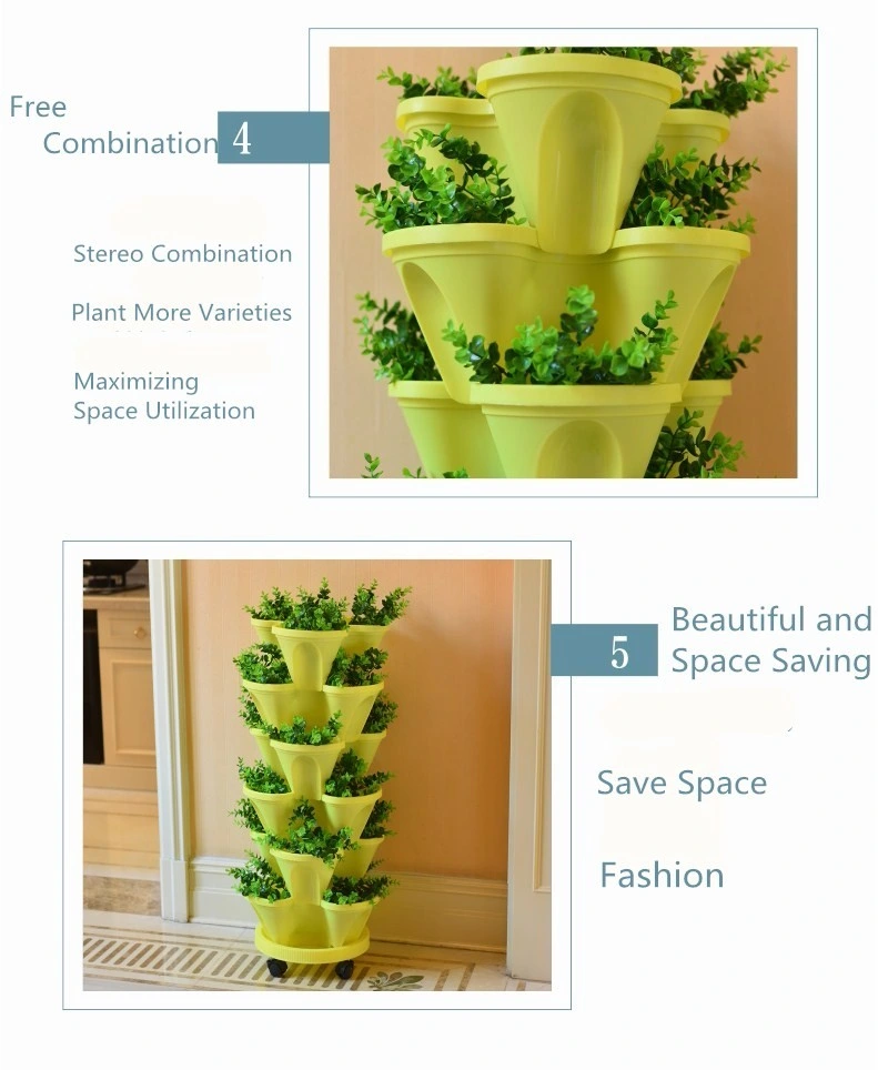Four-Petal Vertical Stacking Flower Pots Vegetable Growing Tower