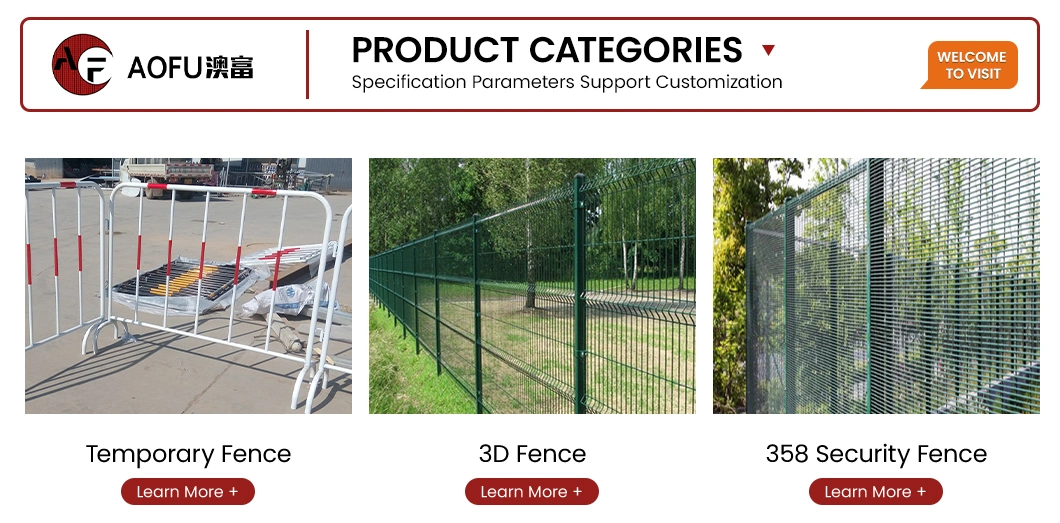 Aofu Wiremesh Temporary Yard Fence Wholesaler Strong Ability Withstand Pressure Galvanized Dipped Temporary Fence China 3D Curved Triangle Panel Fence