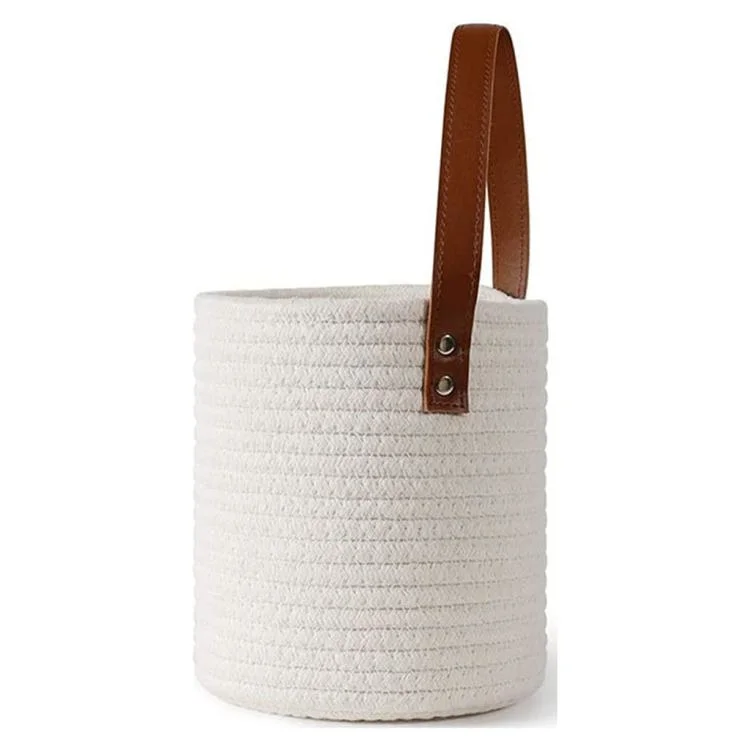 Cotton Rope Basket with Handle Wall Hanging Basket Flower Basket