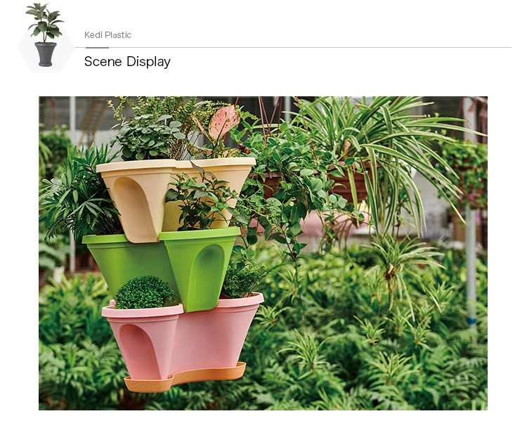 Vertical Decoration Plastic Flower Pot (KD3321)