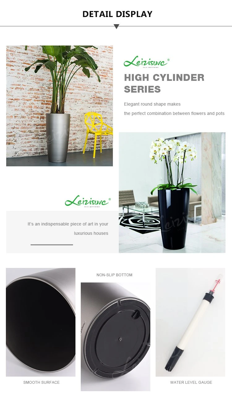 2023 New Design Nordic Style Plastic Pots Round Cylinder High Quality Baking Varnish Flower Pots Maceteros for Home Decoration (HG-3301)