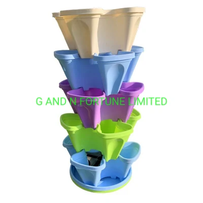 Hydroponic Stackable Flower Pot Plastic Vertical Planter Garden Pots