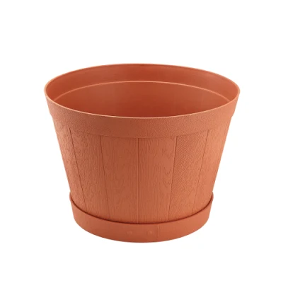 Round Plastic Barrel Planter Pot Flower Pot (KD9702)