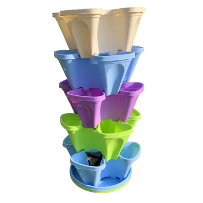 Stackable Hydroponic Vertical Flower Pot Gardending Plastic Tower Pot