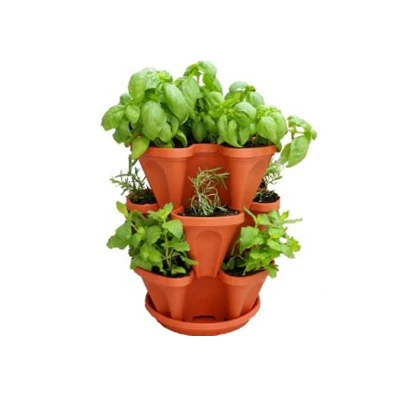 3PCS Stackable Garden Planter Herb Flower Pots