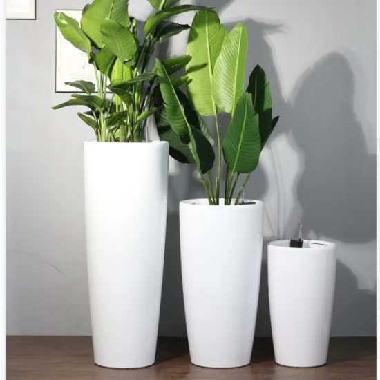 Modern Flower Pots for Indoor Plastic Plant Pot for Outdoor Decoration with Self-Watering Functions Garden Planter (HG-3301-ZS)