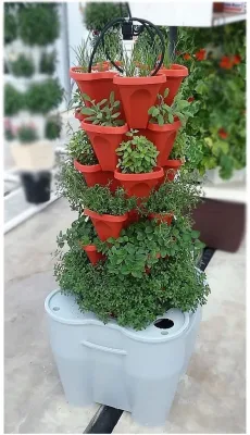 Multi-Layer Vertical Stackable Hanging Stacking Planter Box Set Plastic Planter Tier Garden Tower Flower Plant Pot