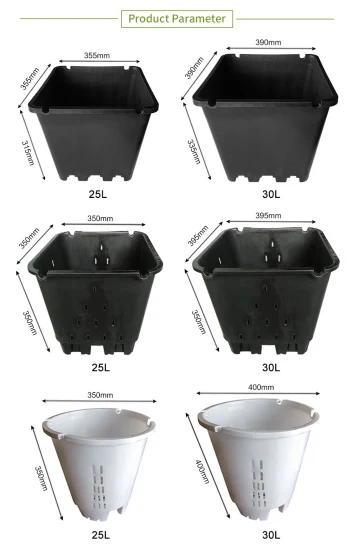 Wholesale Outdoor Greenhouse Garden Flower Blueberry Black White Large Round Handy Durable Plastic Nursery Pots for Sale