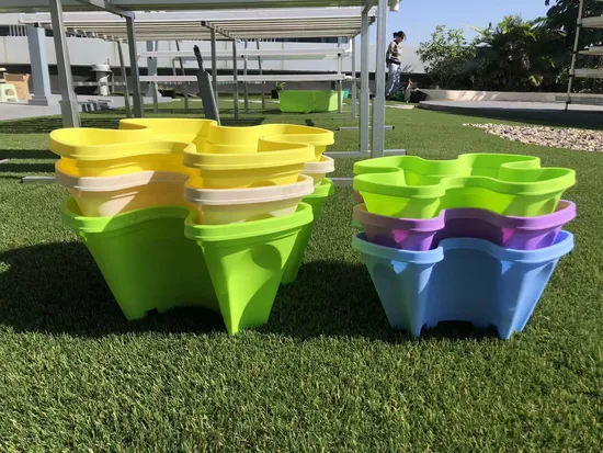Vertical Grow Tower Flower Strawberry Grow Planter Hydroponics Stackable Pot