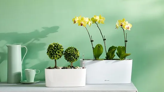 New Design European Style Decorative Vertical Stripes Plastic Flower Pot