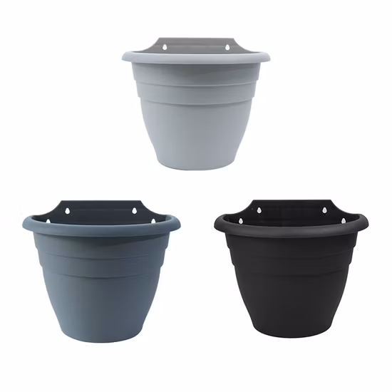 Minimalist Style Black Plastic Hanging Pots Factory Directly Supply Hanging Baskets for Flowers (BG-1-2)