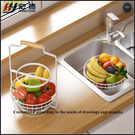 Metal Wire Basket with Handles Multi-Functional Hanging Basket