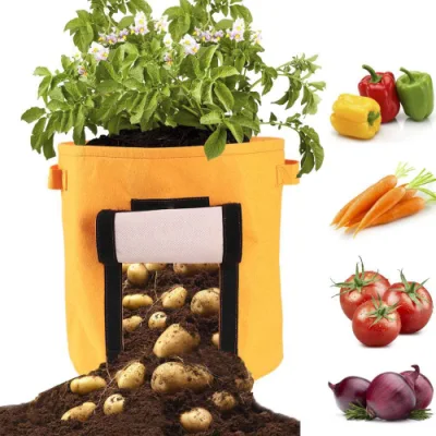 Black Fabric Potato Grow Bags Flower Planting Pot for Garden