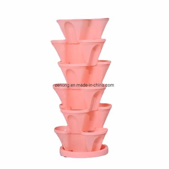 Hydroponic Greenhouse Planter Plastic Vertical Stacking Tower Pots for Strawberry